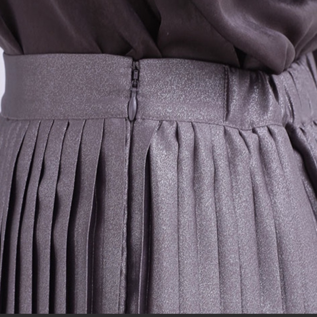 nano・universe(ナノユニバース)のナノユニバース 2段 プリーツスカート メタリック レディースのスカート(その他)の商品写真