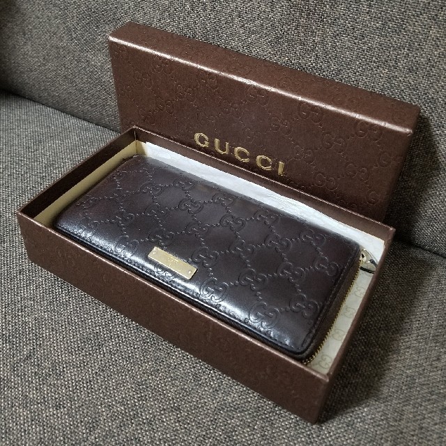 Gucci(グッチ)の★最終値下げ★ 美品 GUCCI シマレザー 長財布 ブラウン  レディースのファッション小物(財布)の商品写真