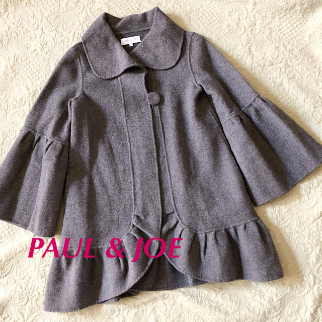 【 開梱 設置?無料 】ジャケット/アウター試着のみ美品】ポール&ジョー 定価10万 カシミヤウールのフリルコート