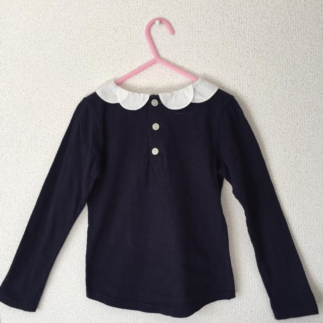 petit main(プティマイン)の女児  紺色 カットソー  120サイズ     キッズ/ベビー/マタニティのキッズ服女の子用(90cm~)(Tシャツ/カットソー)の商品写真