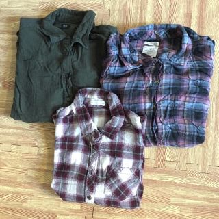 アメリカンイーグル(American Eagle)のチェックシャツ ネルシャツ レディース まとめ売り(シャツ/ブラウス(長袖/七分))