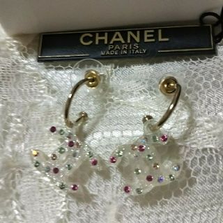 シャネル(CHANEL)のCHANEL シャネル ラインストーンピアス(ピアス)