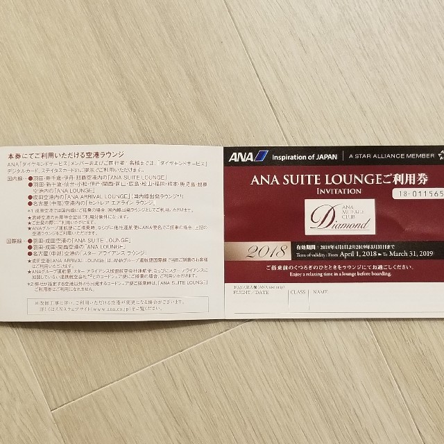 ANA(全日本空輸)(エーエヌエー(ゼンニッポンクウユ))のANA SUITE LOUNGEスイートラウンジ利用券バラorまとめ売り(3枚) チケットの施設利用券(その他)の商品写真