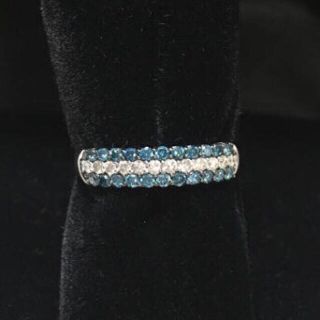 美品 ブルーダイヤ リング D0.5ct k18wg(リング(指輪))