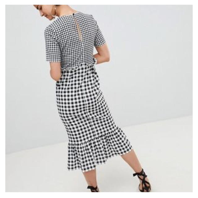 asos(エイソス)のASOS(エイソス) ギンガムチェック ワンピース ロング レディースのワンピース(ロングワンピース/マキシワンピース)の商品写真