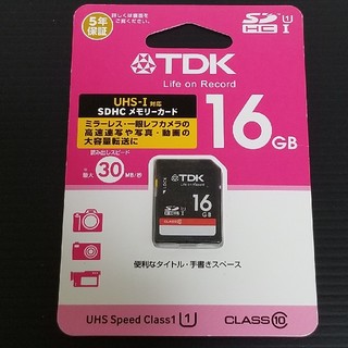 ティーディーケイ(TDK)の【新品未開封品】TDK SDHCメモリーカード 16GB UHS-1 クラス10(その他)
