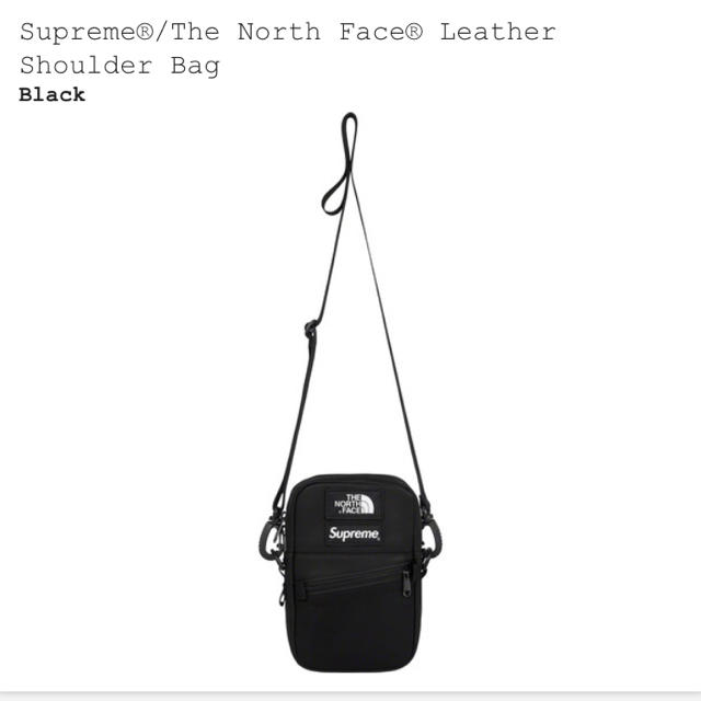 supreme the northface bag black レザーショルダー