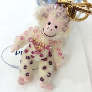 プラダ(PRADA)のプラダ ホワイトモンキーキーリング(キーホルダー)