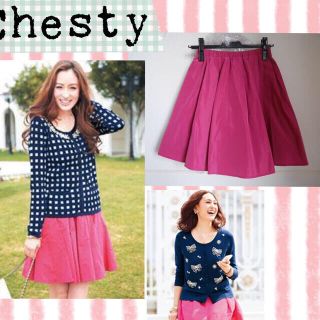 チェスティ(Chesty)のChesty14SSタフタフレアスカート(ひざ丈スカート)