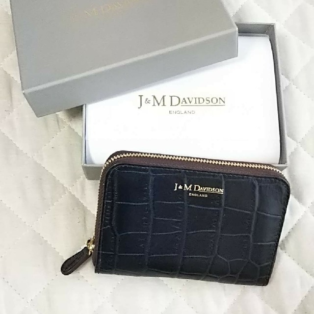 開閉方法ファスナー式新品 J&M DAVIDSON  クロコ コインケース 財布
