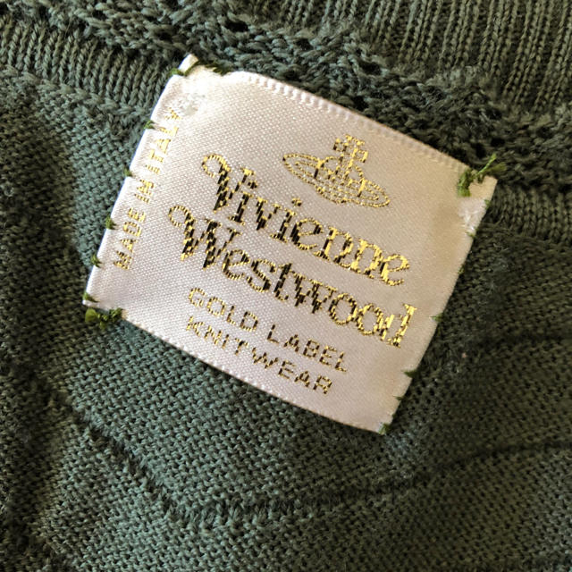 Vivienne Westwood(ヴィヴィアンウエストウッド)の旧ヴィンテージ旧ゴールドレーベル レース模様編みVネック半袖ニット レディースのトップス(ニット/セーター)の商品写真