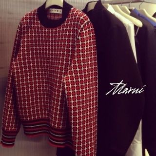 マルニ(Marni)のMARNI 16AW グリッドチェックカシミヤニット 極美品(ニット/セーター)