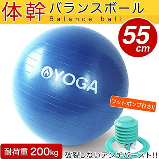 バランスボール 55cm ブルー(トレーニング用品)
