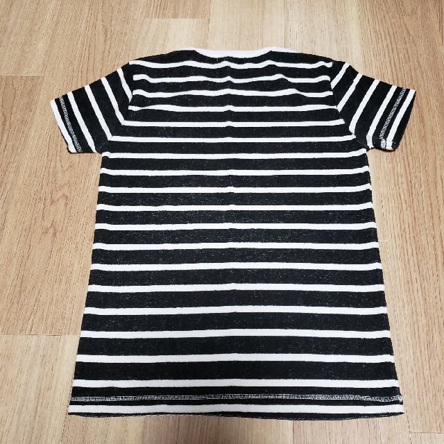 パイル地　ボーダーTシャツ　ブラック メンズのトップス(Tシャツ/カットソー(半袖/袖なし))の商品写真