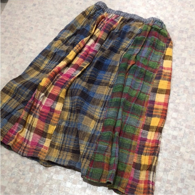 CUBE SUGAR(キューブシュガー)のCUBE SUGAR ネル チェック ロングスカート レディースのスカート(ロングスカート)の商品写真