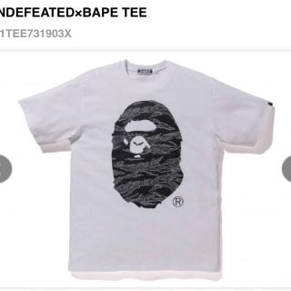 アベイシングエイプ(A BATHING APE)の定価以下 L 白 Undefeated Bape Tシャツ(Tシャツ/カットソー(半袖/袖なし))