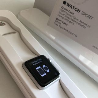 アップルウォッチ(Apple Watch)の【さとしさん専用】Apple Watchスポーツ 42mm ホワイト(腕時計(デジタル))