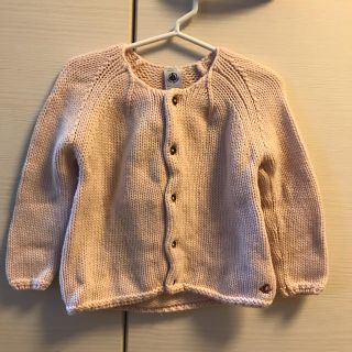 プチバトー(PETIT BATEAU)のプチバトー ピンクカーディガン(カーディガン)