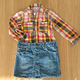 デニムダンガリー(DENIM DUNGAREE)のD＆D☆シャツワンピース(110)(ワンピース)