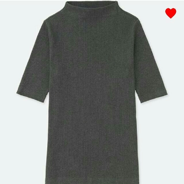 UNIQLO(ユニクロ)のユニクロ ● グレー ● リブハイネックT ● 新品 ● 今季 ● タグ付  レディースのトップス(ニット/セーター)の商品写真