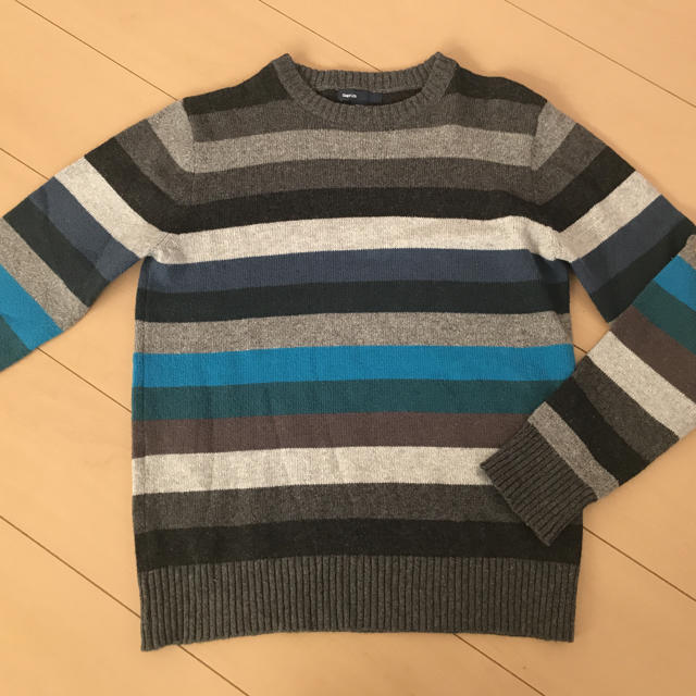 GAP(ギャップ)のGAP ボーダーセーター ウール混  160cm キッズ/ベビー/マタニティのキッズ服男の子用(90cm~)(ニット)の商品写真