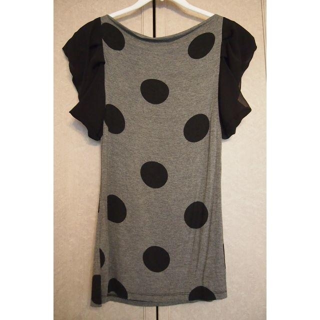 DENNYROSE(デニーローズ)のDENNYROSE  ﾃﾞﾆｰﾛｰｽﾞ　半袖Tシャツ　袖ｼﾌｫﾝ　水玉 レディースのトップス(Tシャツ(半袖/袖なし))の商品写真