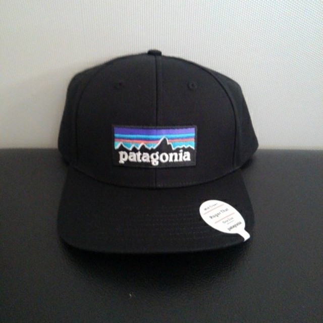 【新品】patagonia????パタゴニアP-6LOGO Blackキャップ