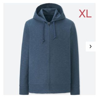 ユニクロ(UNIQLO)のユニクロ MEN エアリズム フルジップパーカ XLサイズ／ブルー 新品タグ付き(パーカー)