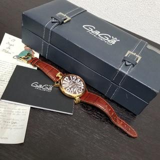 ガガミラノ(GaGa MILANO)のガガミラノ　腕時計　マヌアーレ 48　裏スケ　手巻き(腕時計(アナログ))