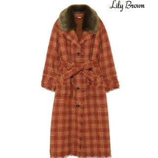 リリーブラウン(Lily Brown)のお値下げ！ Lily  Brown ツイード ロングコート(ロングコート)