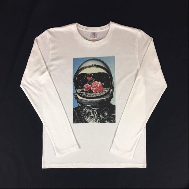 新品 フラワー 宇宙飛行士 ロンT 長袖 Tシャツ 4XL