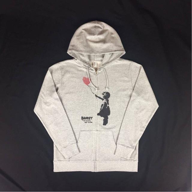 新品 BANKSY バンクシー 風船と少女 ジップアップパーカー  XXL