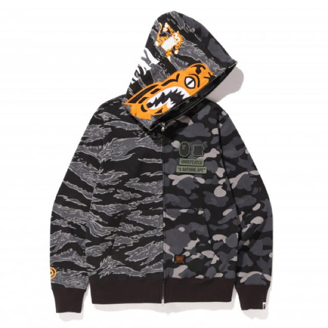 定価以下！Mサイズ UNDEFEATED×BAPE タイガー シャーク パーカー