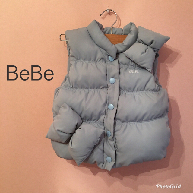 BeBe(ベベ)のBeBe べべ  ライトブルー ダウン ベスト アウター メゾピアノ キッズ/ベビー/マタニティのキッズ服女の子用(90cm~)(ジャケット/上着)の商品写真