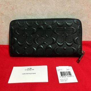 コーチ(COACH)の新品未使用♥COACH コーチ 長財布♥財布 シグネチャーエンボス 黒 ブラック(財布)