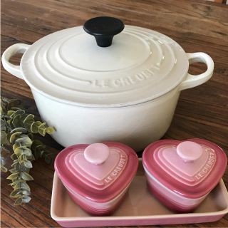 ルクルーゼ(LE CREUSET)のミーさま専用♡ルクルーゼ  ココットロンド  ハートラムカンセット♡(鍋/フライパン)