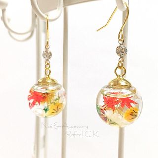 〈 特別SALE♡ 〉紅葉 ハーバリウム ピアス/イヤリング(ピアス)