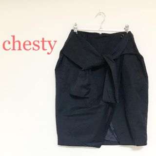 チェスティ(Chesty)のchesty チェスティ 前縛り リボンデザイン ラップ 巻き スカート(ひざ丈スカート)