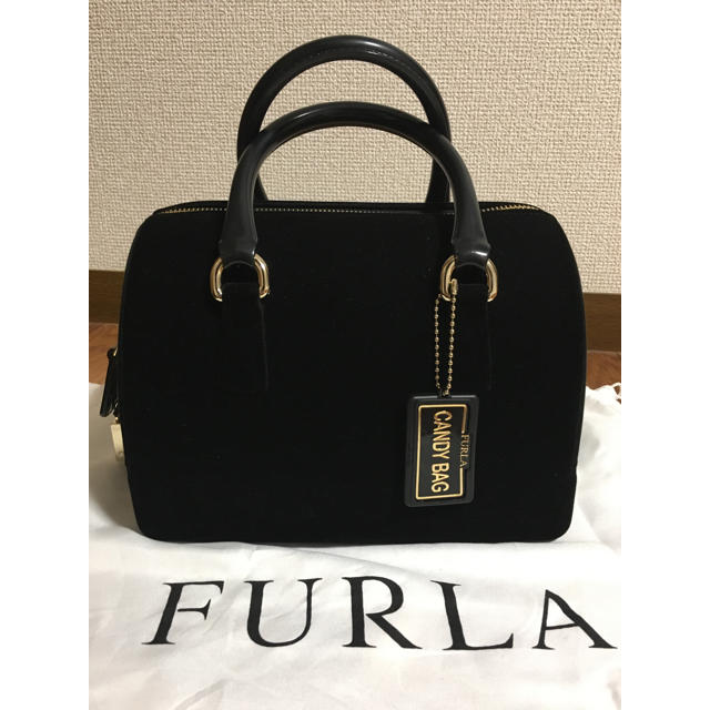 Furla(フルラ)のゆら＊様専用 美品 FURLA フルラ 銀座限定 キャンディバッグ ベロア レディースのバッグ(ハンドバッグ)の商品写真