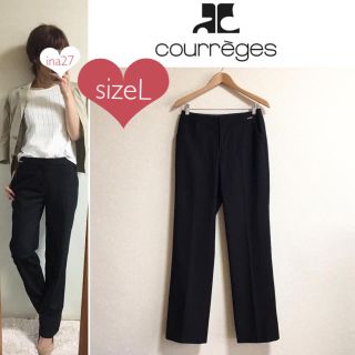 クレージュ(Courreges)の美品 クレージュ シンプル 定番 ブラック パンツ courreges(カジュアルパンツ)