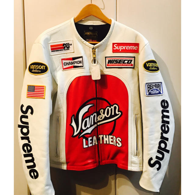 コーン様専用Supreme Vanson Leather Star 白 M | フリマアプリ ラクマ