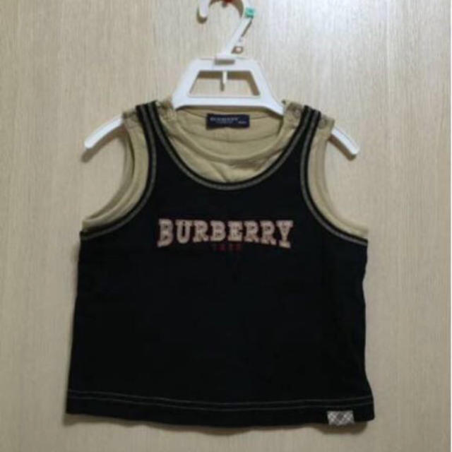 BURBERRY(バーバリー)の男の子90バーバリーの黒×ベージュの夏物ノンスリーブ　　美品 キッズ/ベビー/マタニティのキッズ服男の子用(90cm~)(Tシャツ/カットソー)の商品写真