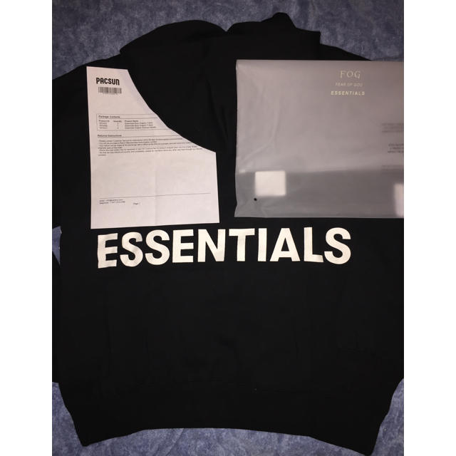 正規品 FOG essentials パーカー 黒 S fear of  god