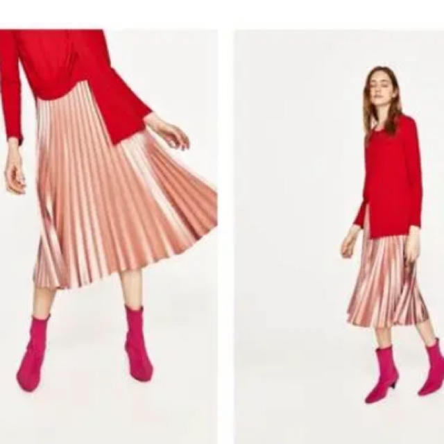 ZARA(ザラ)の【nyorin様専用】プリーツスカート スモーキーピンク レディースのスカート(ロングスカート)の商品写真