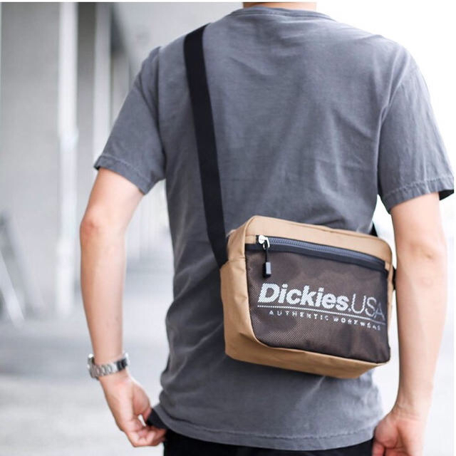 Dickies(ディッキーズ)のDickies (ディッキーズ) SPLOGO USAショルダーバッグ ベージュ メンズのバッグ(ショルダーバッグ)の商品写真