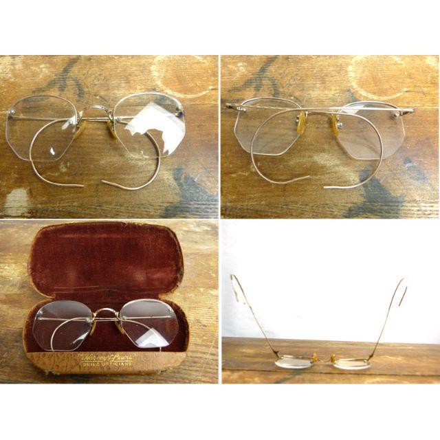 USA直輸入 1930s SHURON 巻きつるテンプルメ 6角形メガネ レディースのファッション小物(サングラス/メガネ)の商品写真