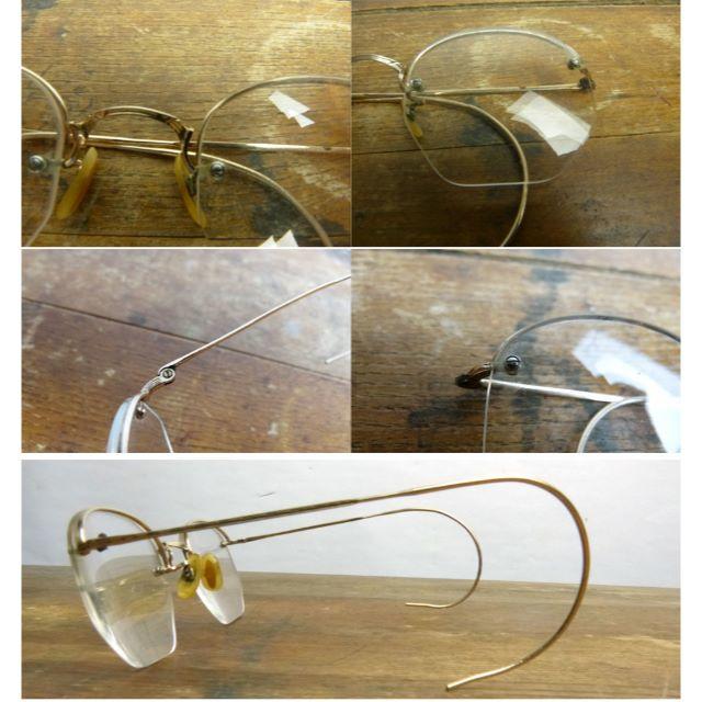 USA直輸入 1930s SHURON 巻きつるテンプルメ 6角形メガネ
