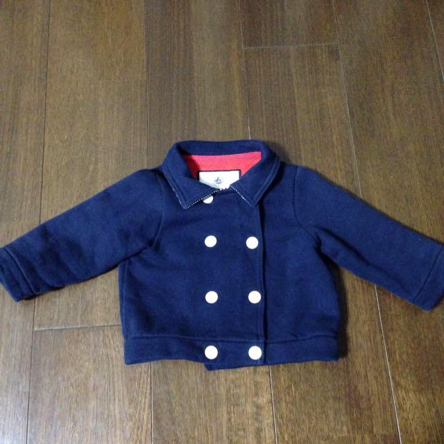 PETIT BATEAU(プチバトー)のプチバトー ネイビーコート キッズ/ベビー/マタニティのキッズ服女の子用(90cm~)(その他)の商品写真