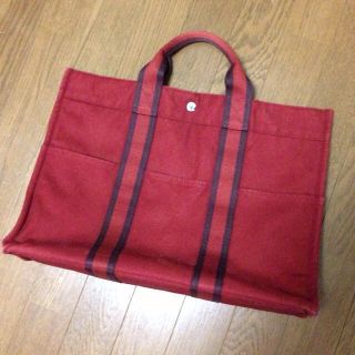 エルメス(Hermes)のHERMESフールトゥMMトートバッグ赤(トートバッグ)