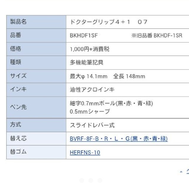 PILOT(パイロット)の▦  パイロット ドクターグリップ4＋1 
～パール・ホワイト～ インテリア/住まい/日用品の文房具(ペン/マーカー)の商品写真